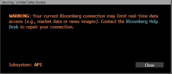 Bloomberg Terminal Error Repair Connection