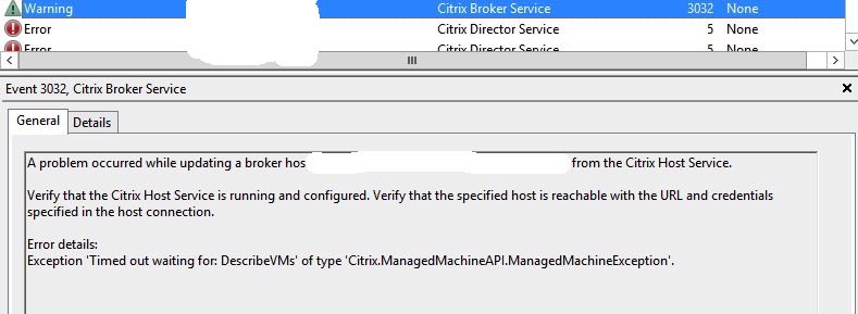 citrix host service broker errors