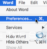 Mac word preferences
