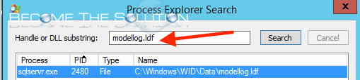 Process explorer find search