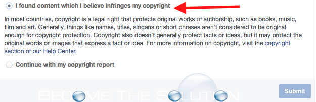 Facebook copyright infrigment