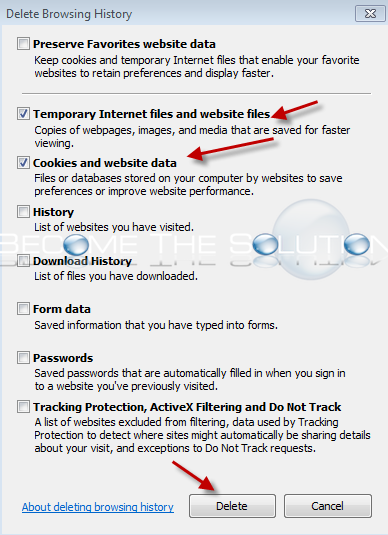 Internet explorer reset temporary internet files cookies