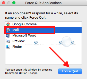 Mac os x force quit mail