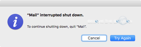 Mail Interrupted Shut Down Mac OS X