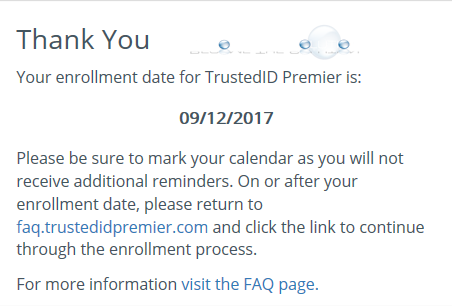 Equifax breach 2017 trusted premier message