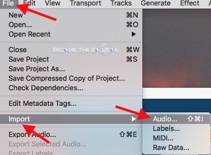 Audacity file import audio