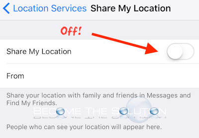 iPhone disable share my location