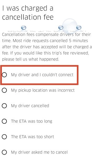 Uber drive and I could not connect