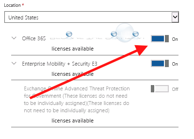Office 365 exchange license setting: width=