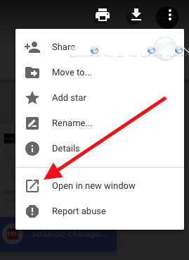 Google drive open in new window