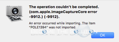 Image Capture: Can’t Import or Delete iPhone Photo / Videos (com.apple.ImageCaptureCore error -9912)