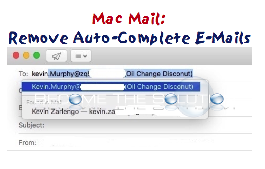 Mac Mail: Remove Autocomplete E-Mail Address