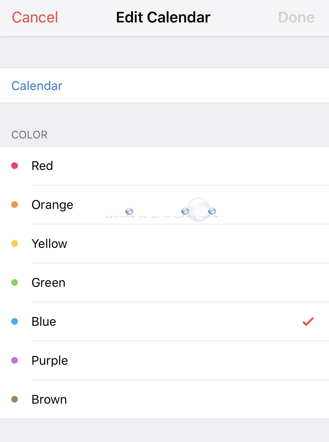iPhone calendar colors