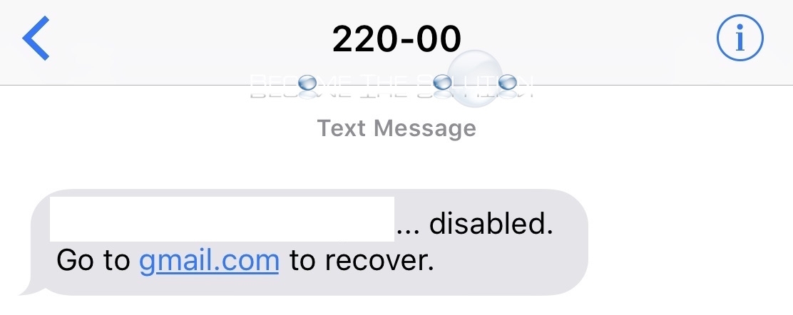 Gmail suspended disabled text message
