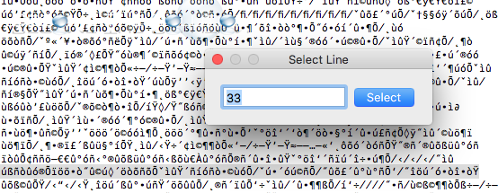 Mac textedit find line command + l