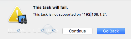 This task will fail this task is not supported