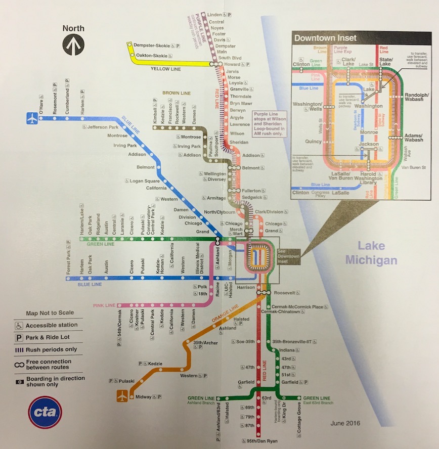 CTA Chicago Rail System Map L