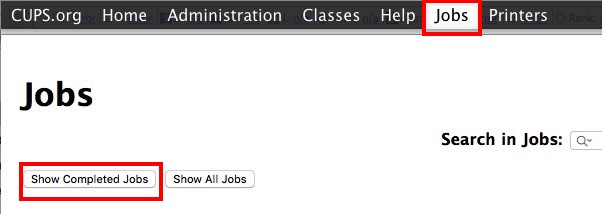 CUPS Show Completed Jobs