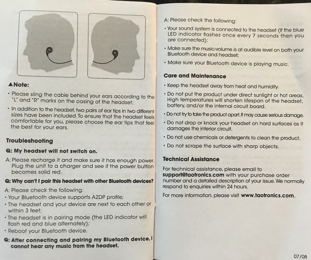 Taotronics Bluetooth Headphones User Manual 4
