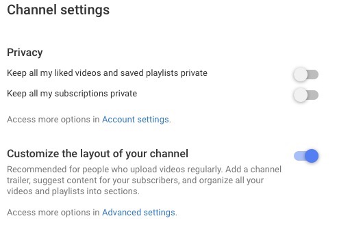 YouTube Customize Layout Social Media