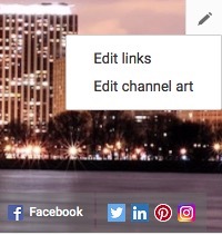 YouTube Edit Social Media Links