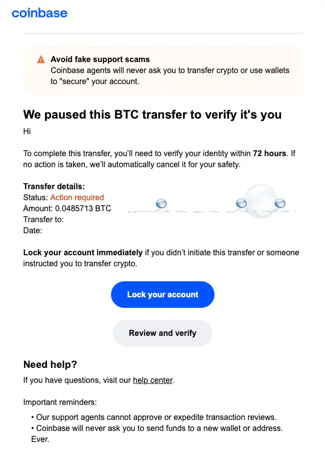 Coinbase Crypto Transfer Paused Review & Verify Email