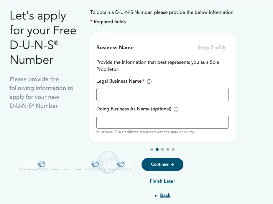 Create Free DUNS Number Dun & Bradstreet Business Name