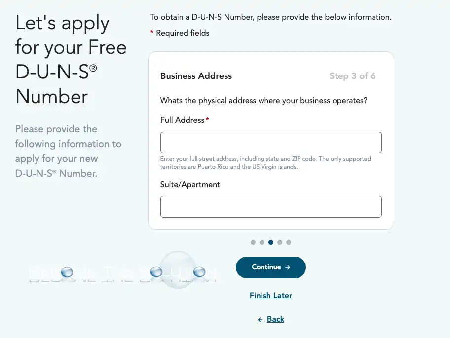Create Free DUNS Number Dun & Bradstreet Business Address