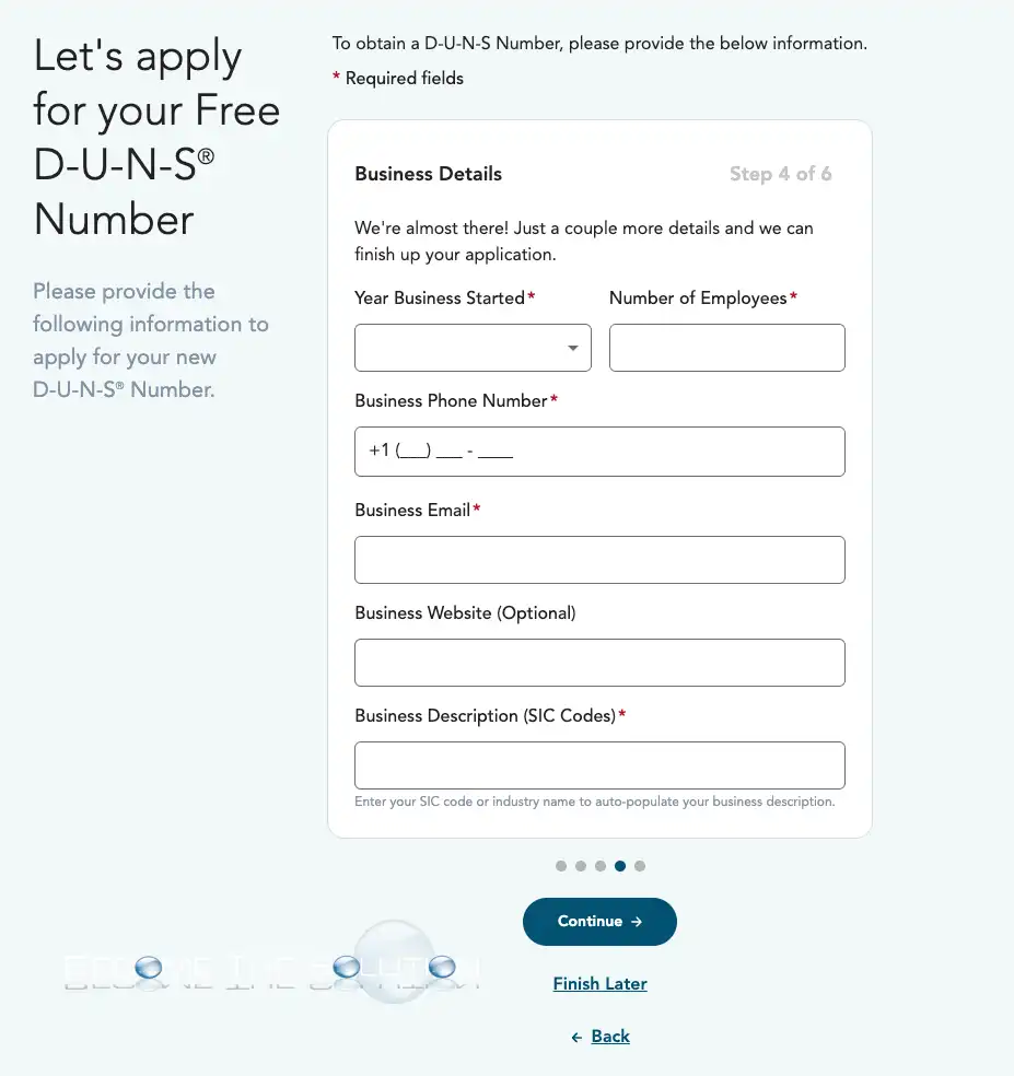 Create Free DUNS Number Dun & Bradstreet Business Details