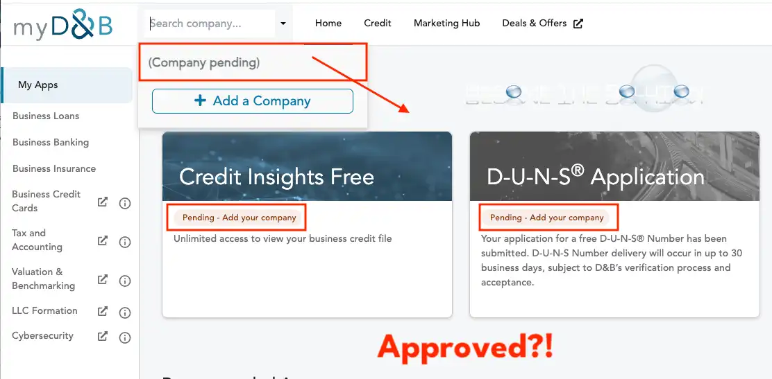 Dun And Bradstreet Duns Approval Number Company Pending Profile
