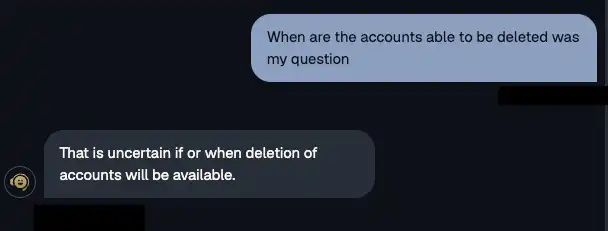 Trump Account Chat Delete Account 3