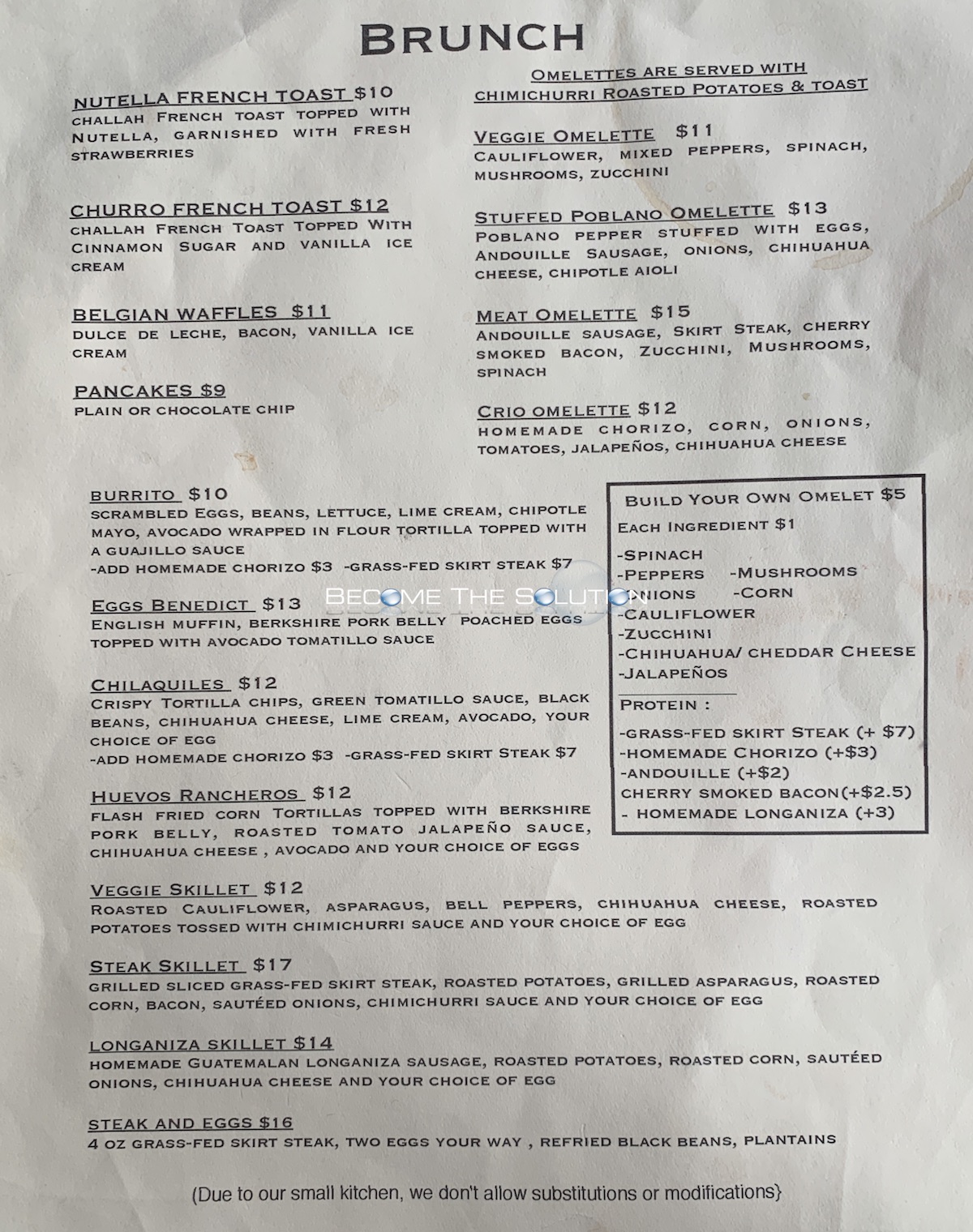 Crio brunch chicago menu 1