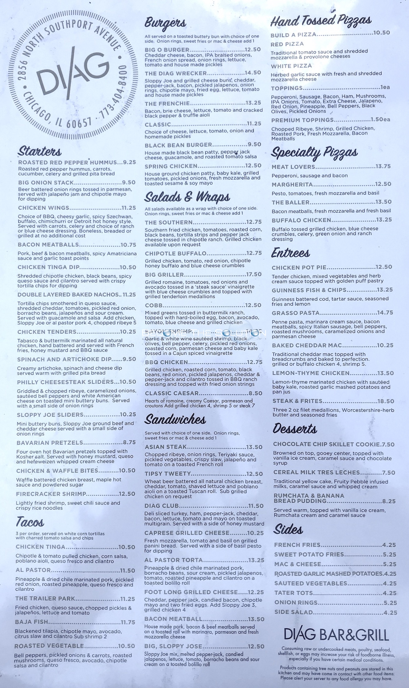 Diag chicago menu 1
