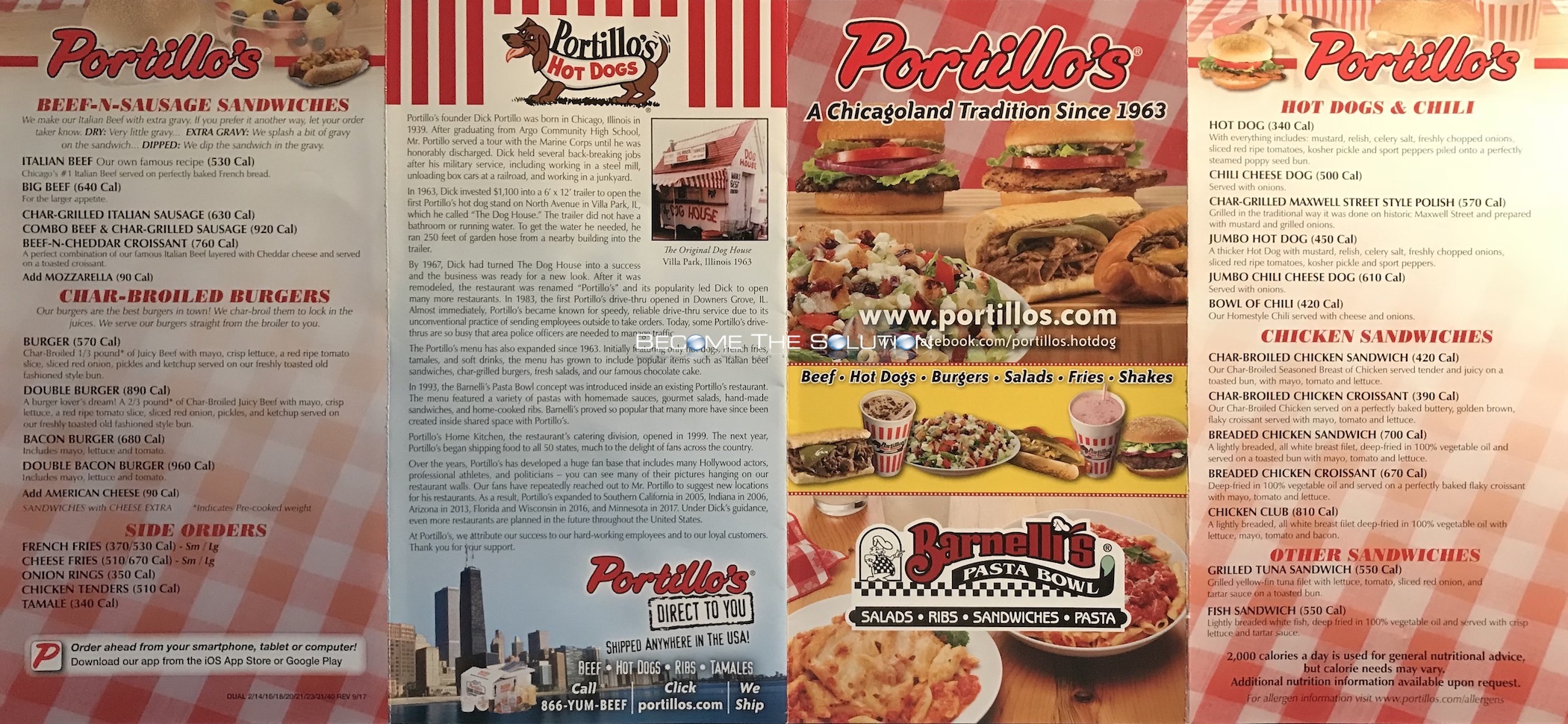 Portillo's Printable Menu With Prices