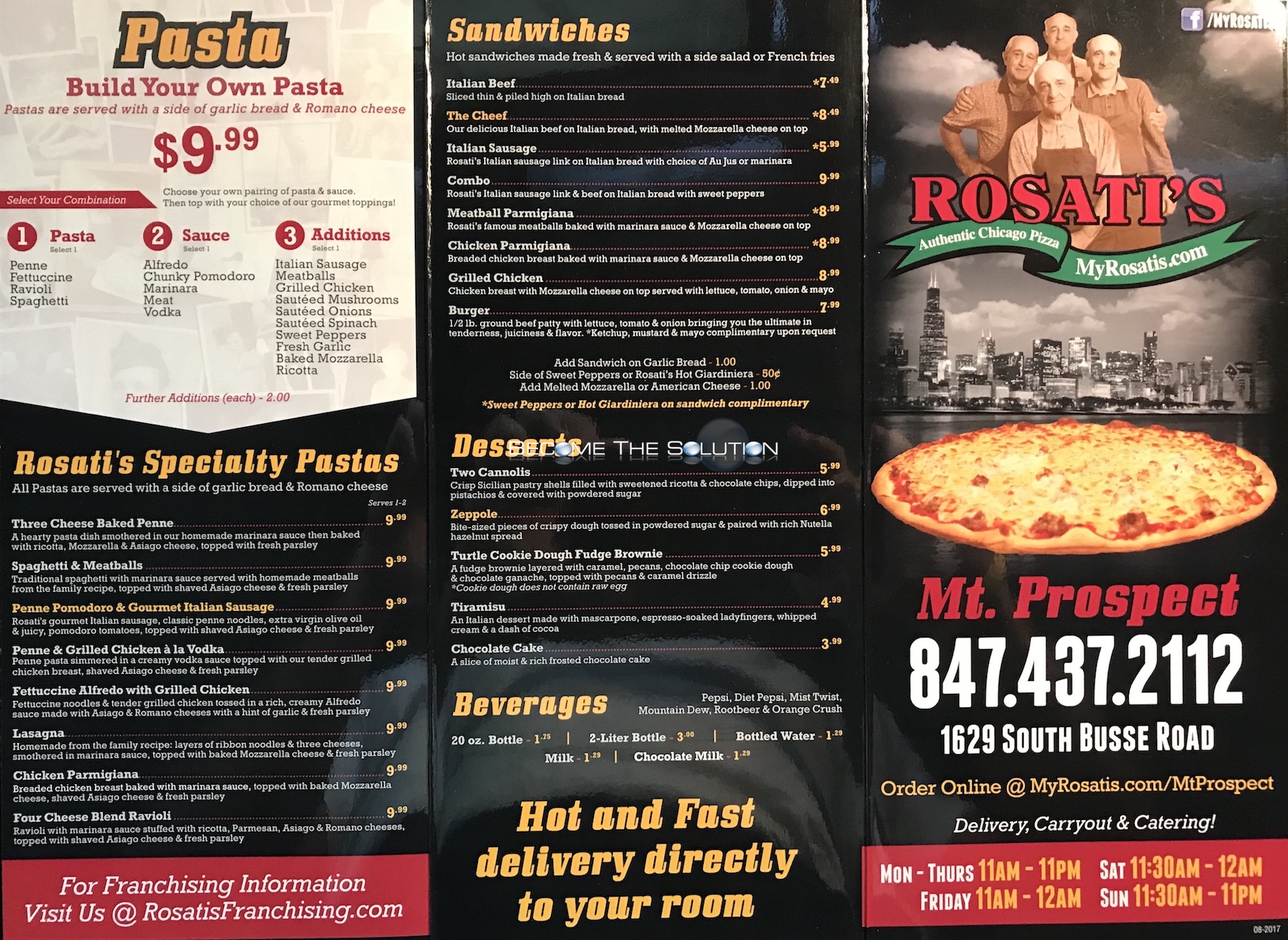 Rosati's Pizza Chicago Menu 1