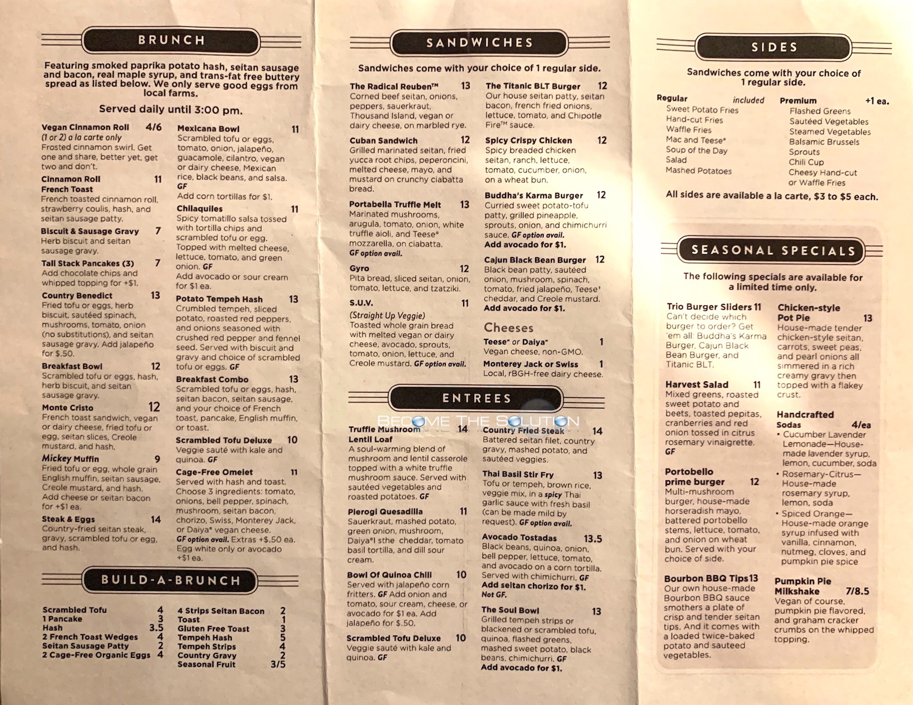 The chicago diner chicago menu 1
