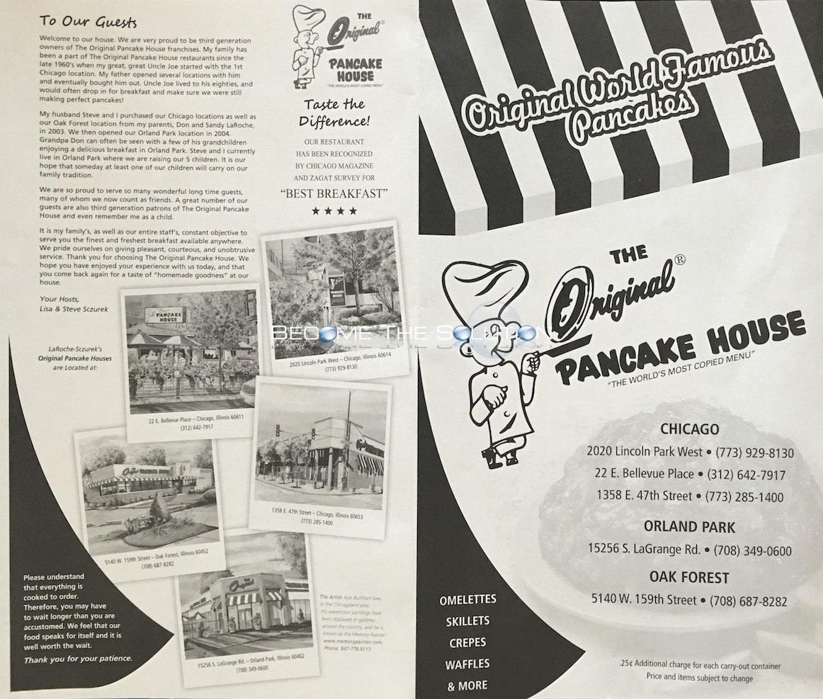 The Original Pancake House Chicago Menu 1