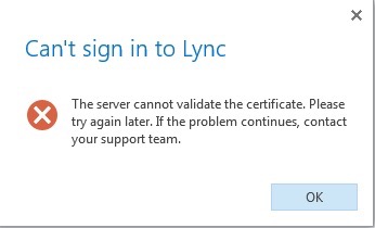 Can't Sign Into Lync