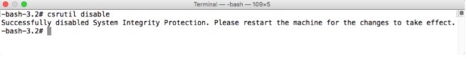 Disable System Integrity Protection Mac