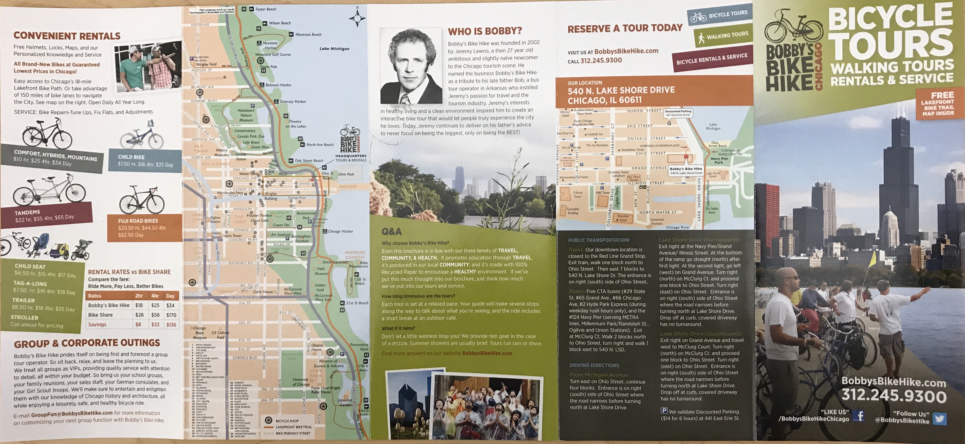 Chicago bike tours information pamplet 1