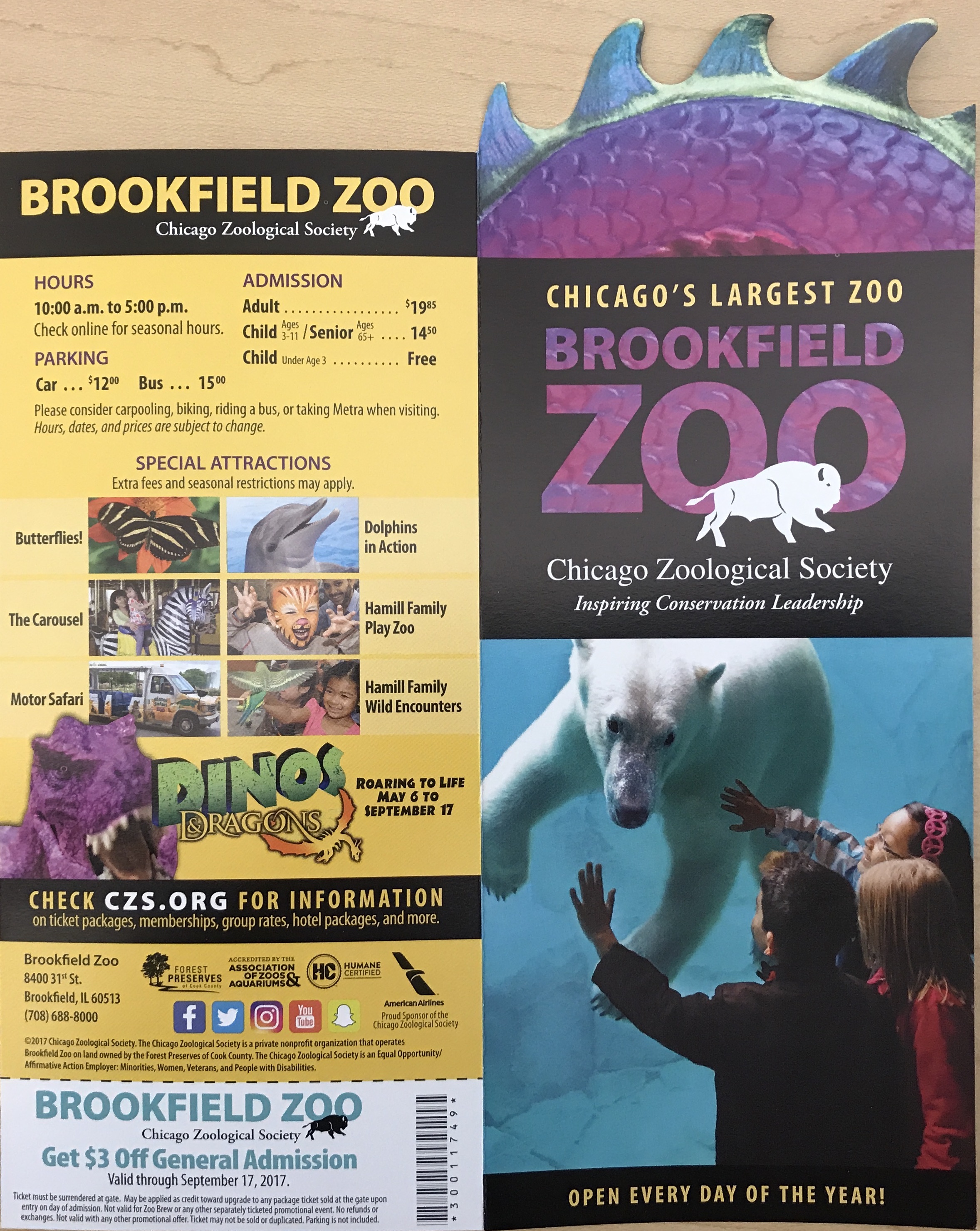 Chicago brookfield zoo pamphlet information 1