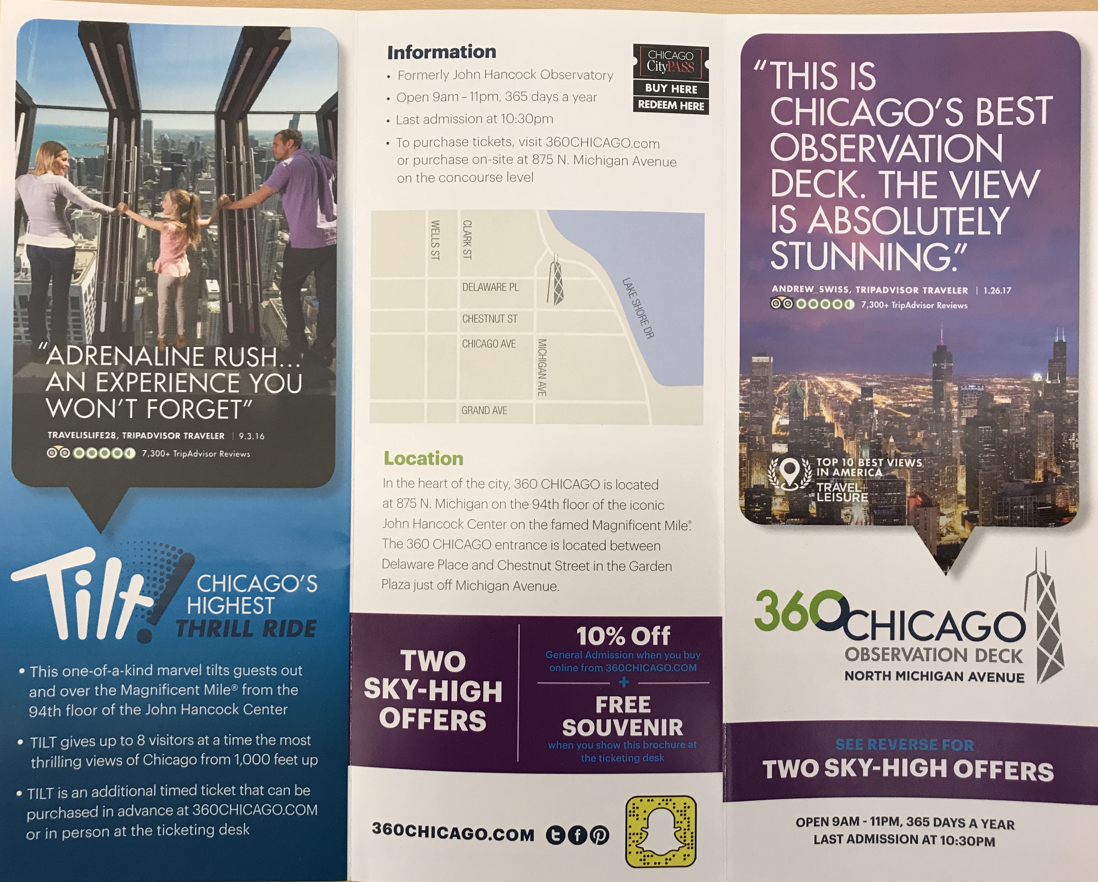 Chicago john hancock obervation deck pamphlet information 2