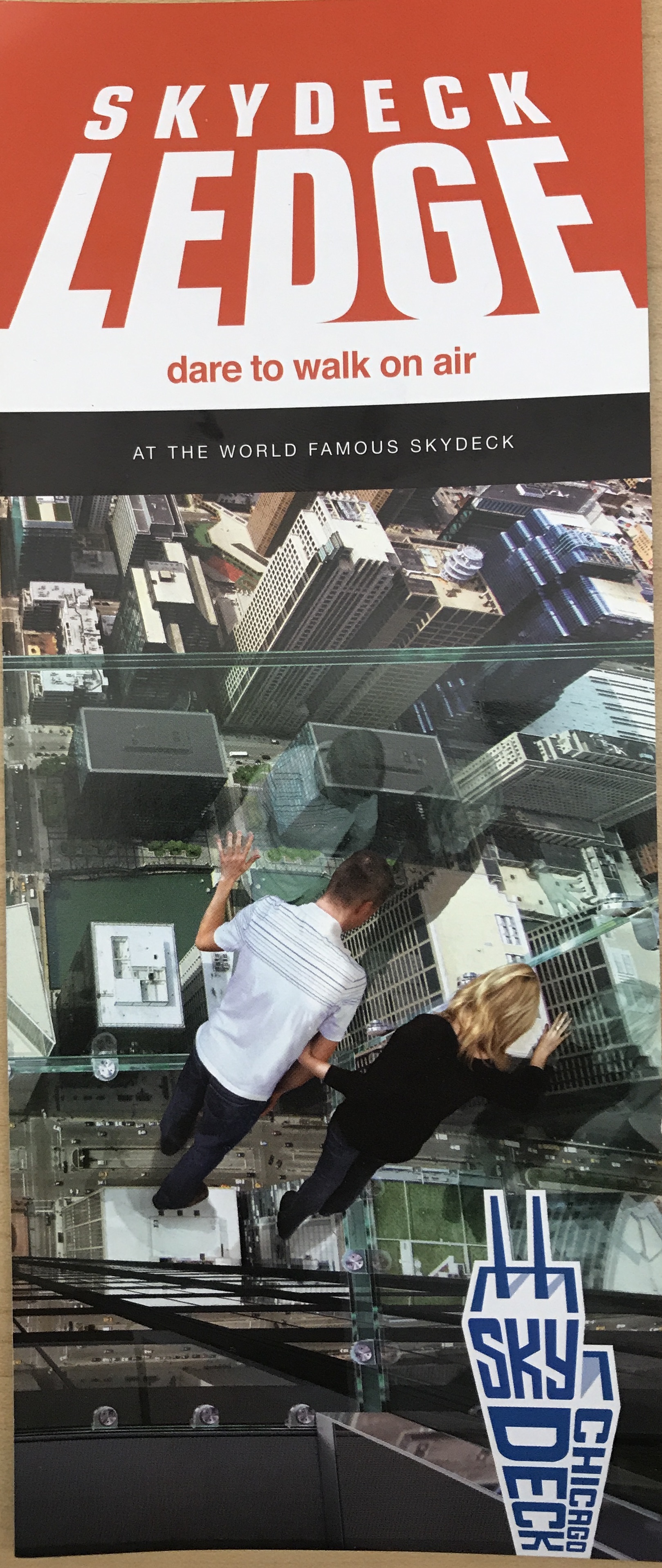 Chicago willis tower skydeck ledge Information pamphlet information 1