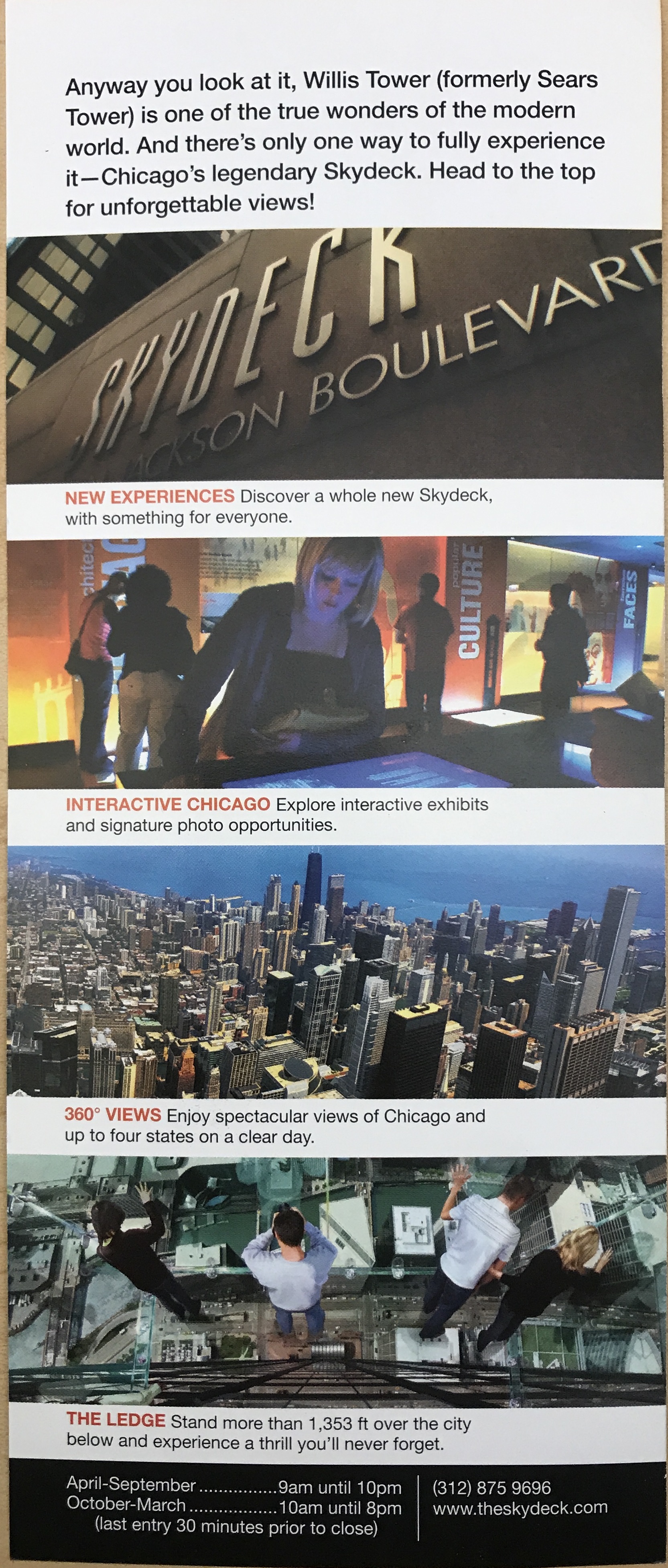 Chicago willis tower skydeck ledge pamphlet information 2
