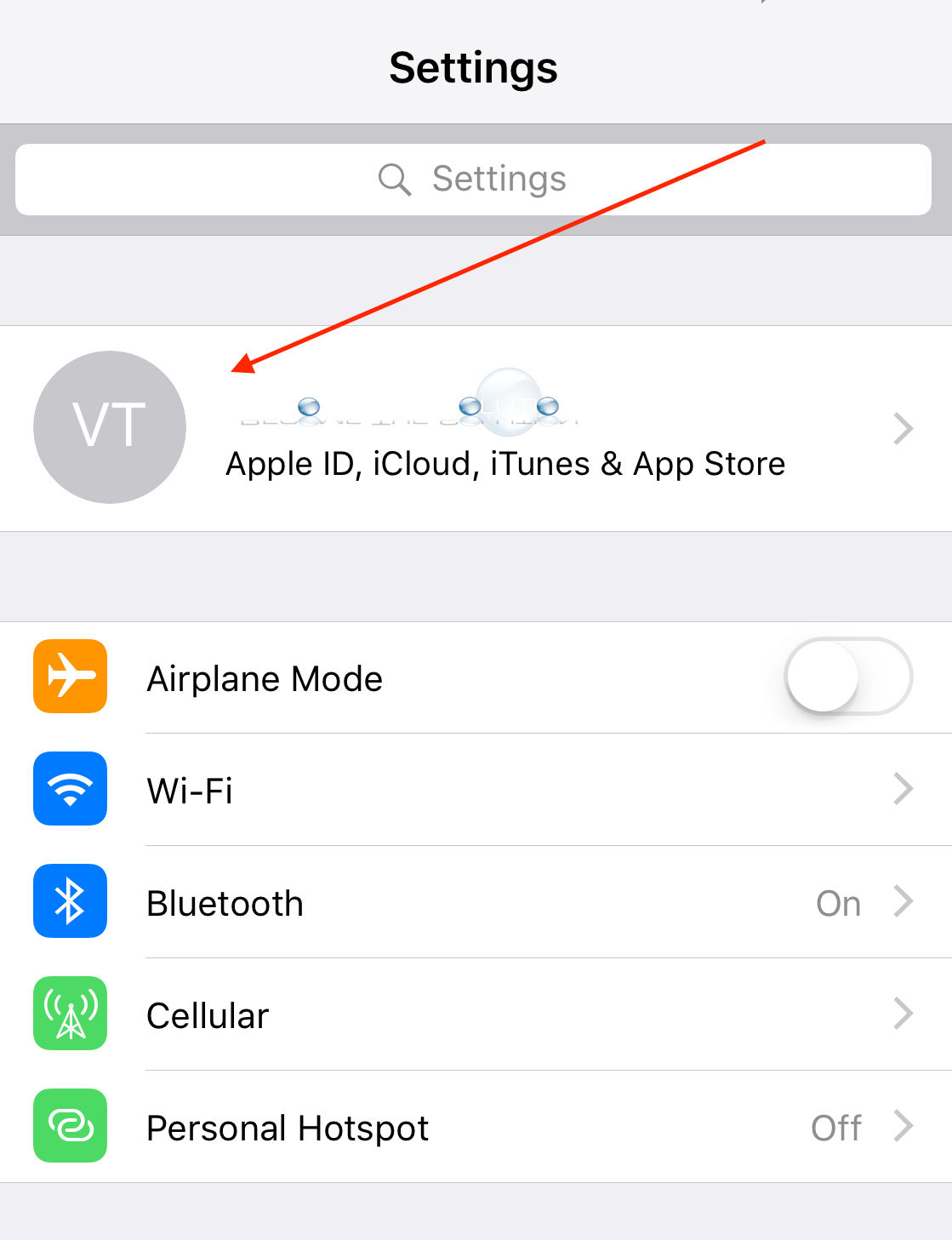 Ios icloud settings screen