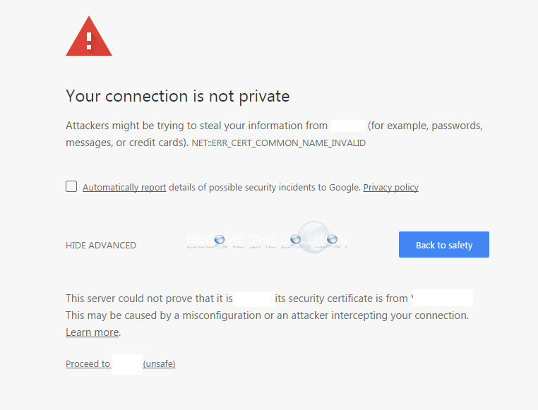 Fix: NET::ERR_CERT_COMMON_NAME_INVALID – Google Chrome