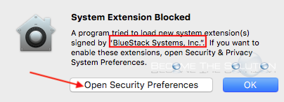 Bluestacks mac open security preferences