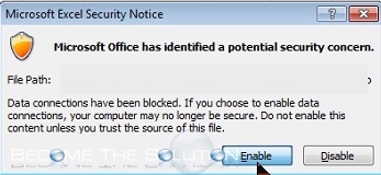 Fix: Microsoft Office has Identified a Potential Security Concern – Excel