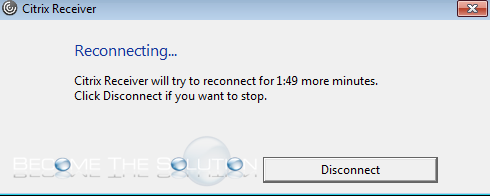 Citrix Receiver try Connecting Again