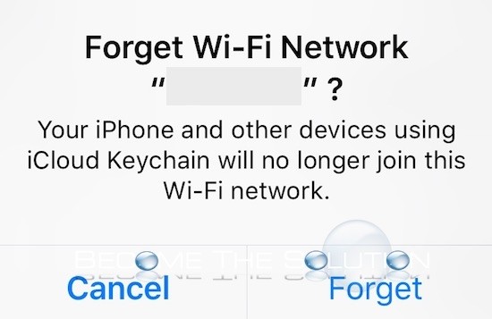 Forget wifi network iphone